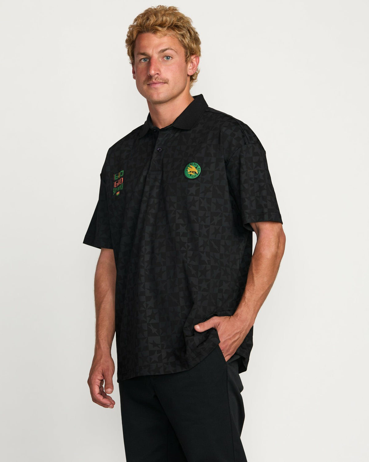 Billabong Billabong x Mami Wata Black Star Surf Club Short Sleeve Polo Shirt - B