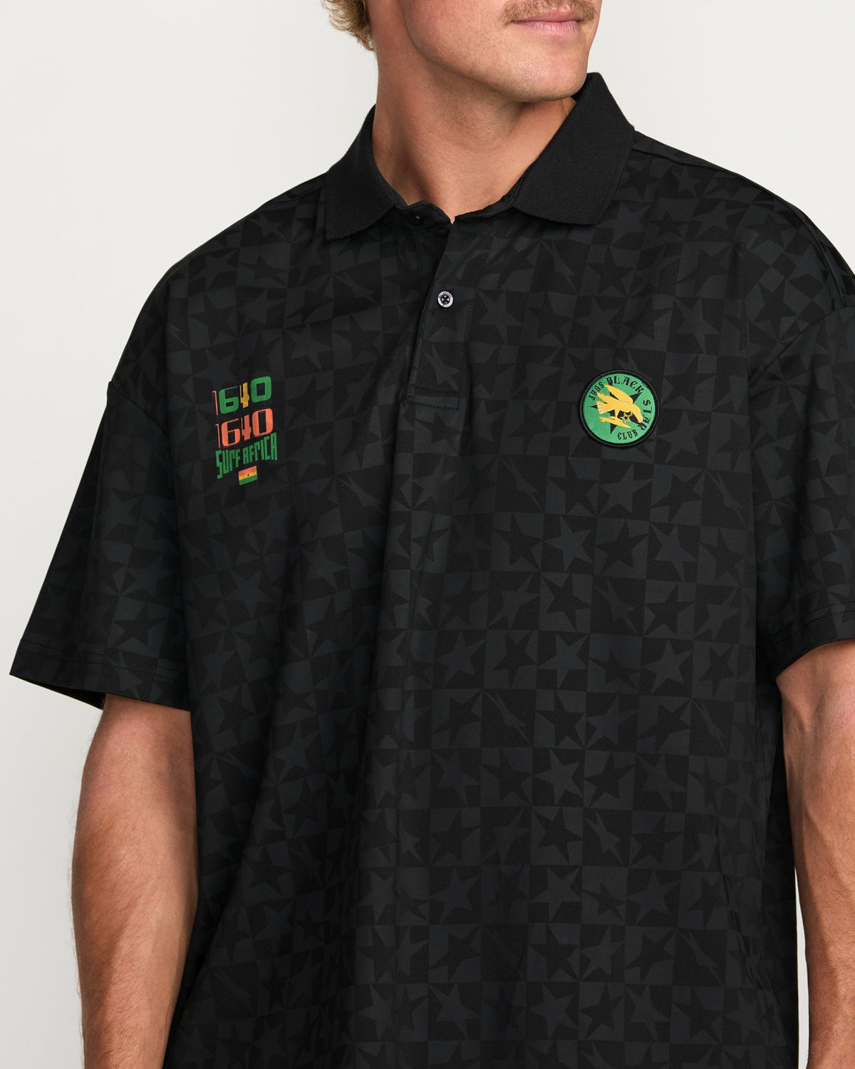 Billabong Billabong x Mami Wata Black Star Surf Club Short Sleeve Polo Shirt - B