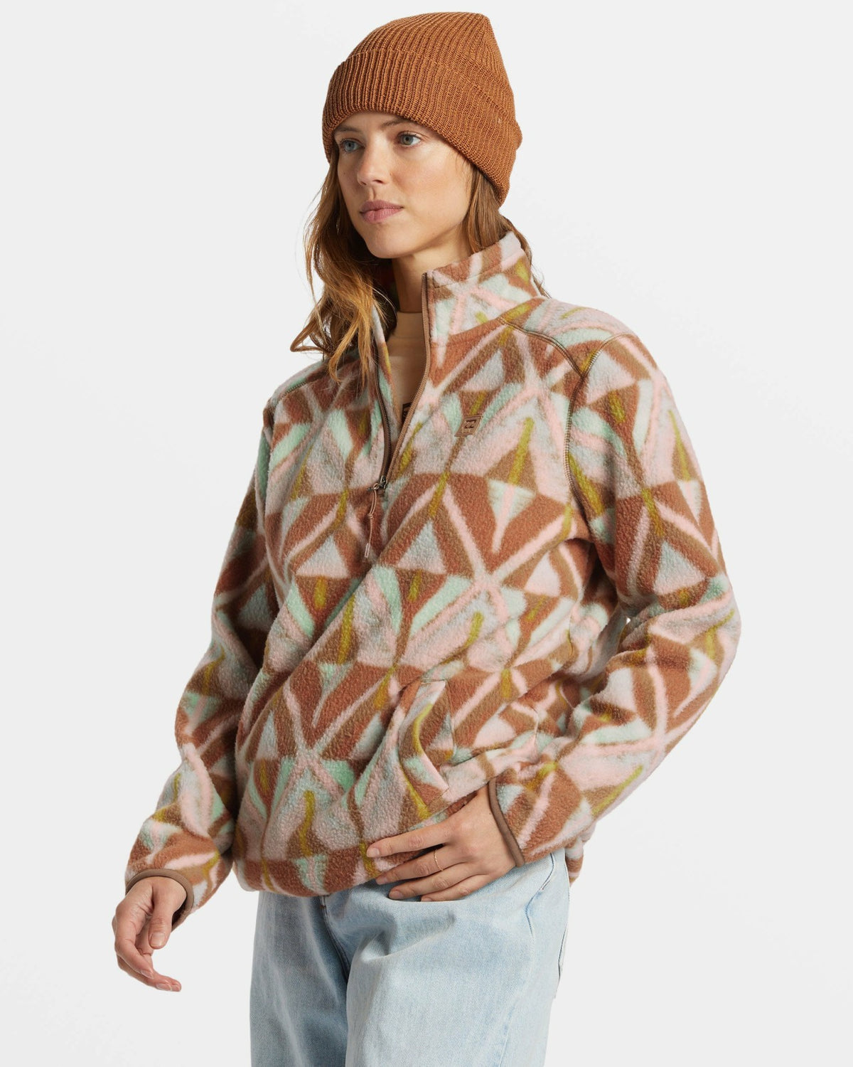 Billabong A/Div Boundary Mock 3 Half-Zip Pullover Sweatshirt - Sandalwood