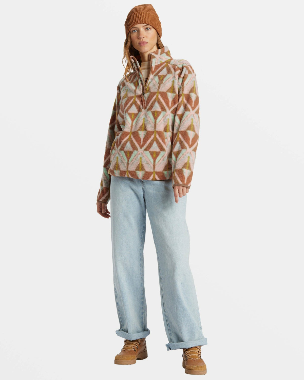 Billabong A/Div Boundary Mock 3 Half-Zip Pullover Sweatshirt - Sandalwood