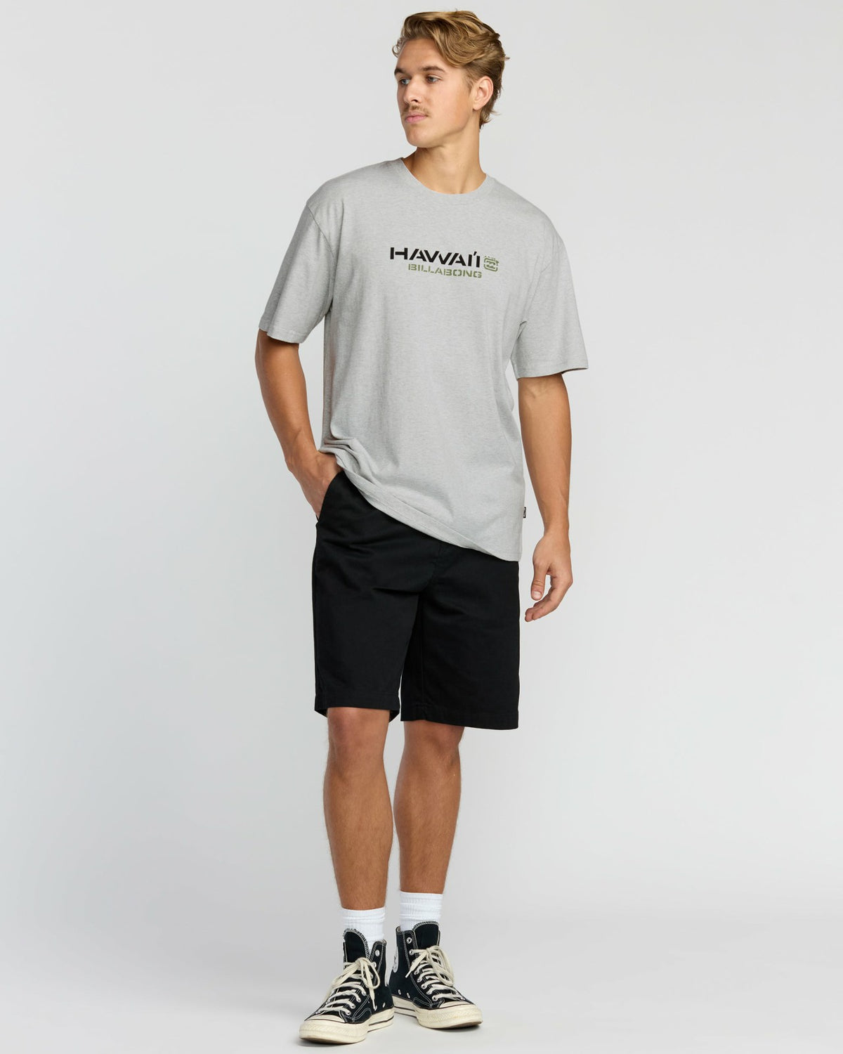 Billabong Bracket Hi Regular Short Sleeve T-Shirt - Heather Grey