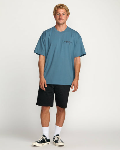 Billabong Bracket Script OG Tee - Carolina Blue