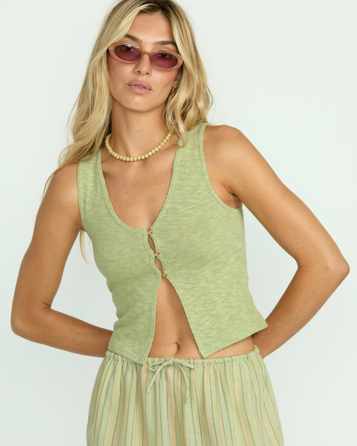 Billabong Bren Knit Vest - Pistachio
