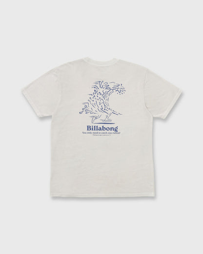 Billabong Catch One Premium Wave Wash Tee - Silver