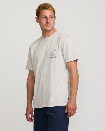 Billabong Catch One Premium Wave Wash Tee - Silver