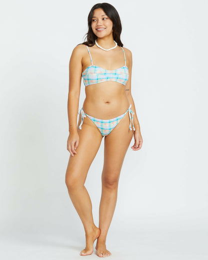 Billabong Check The Waves Tie Side Tanga Bikini Bottom - Multi
