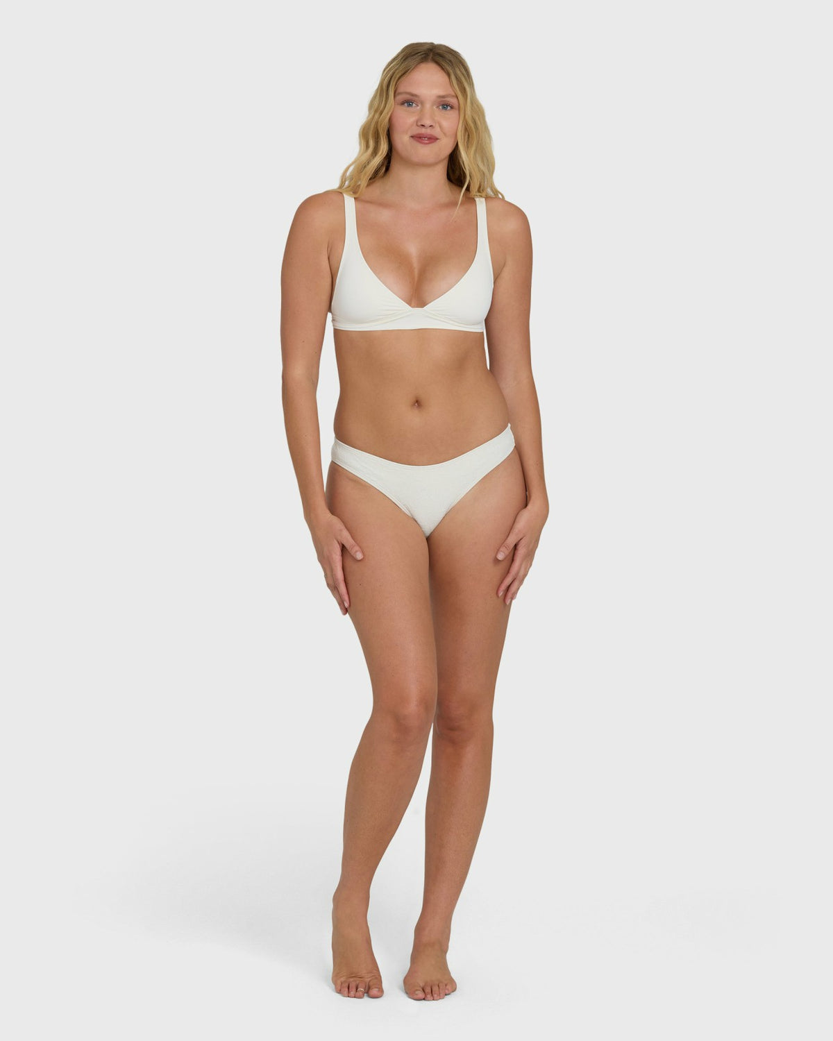 Billabong Classic Solid Banded Triangle Bikini Top - Salt Crystal