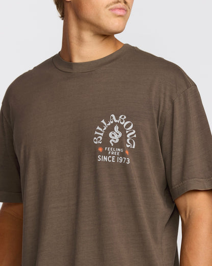 Billabong Coiled Premium Wave Wash Short Sleeve T-Shirt - Dark Brown