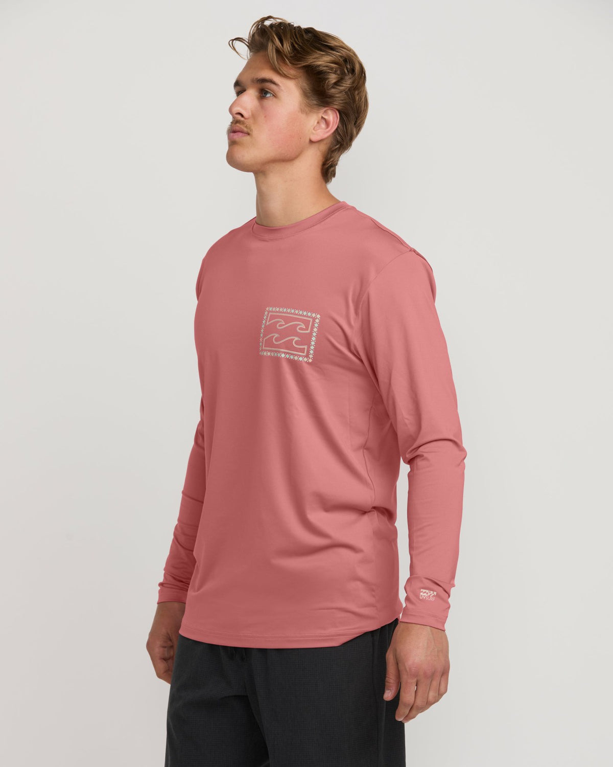 Billabong Crayon Wave Loose Fit Long Sleeve Surf Tee - Dusty Pink