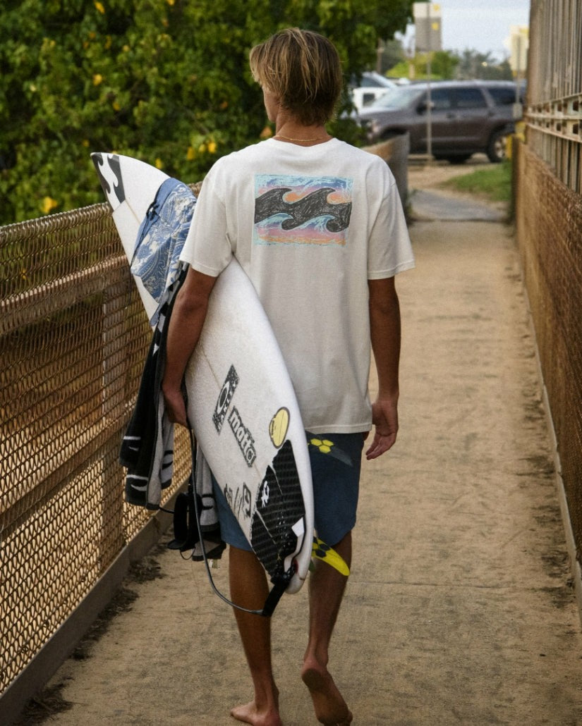Billabong Crayon Wave Premium Tee - Off White