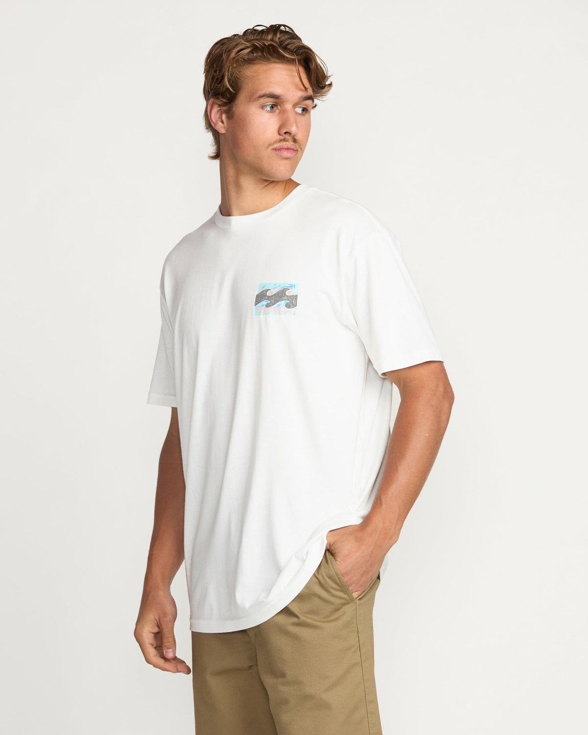 Billabong Crayon Wave Premium Tee - Off White
