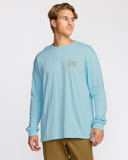 Billabong Crayon Wave Regular Long Sleeve T-Shirt - Coastal Blue