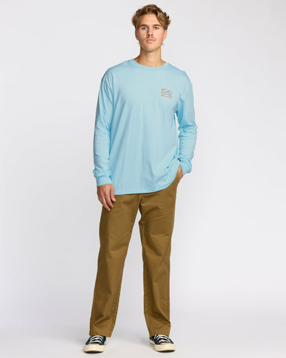 Billabong Crayon Wave Regular Long Sleeve T-Shirt - Coastal Blue