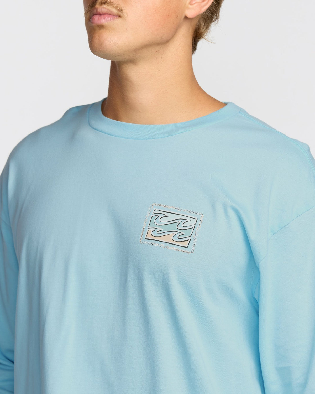 Billabong Crayon Wave Regular Long Sleeve T-Shirt - Coastal Blue