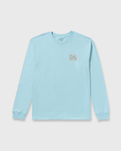 Billabong Crayon Wave Regular Long Sleeve T-Shirt - Coastal Blue