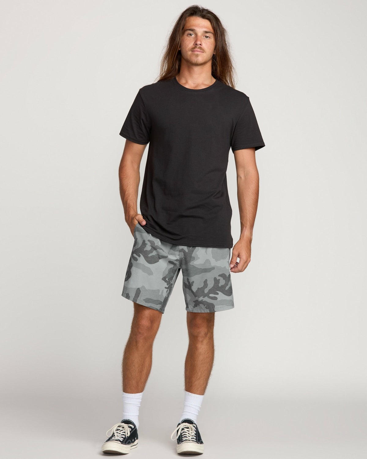 Billabong Crossfire Elastic Submersible 18" Hybrid Shorts - Black Camo