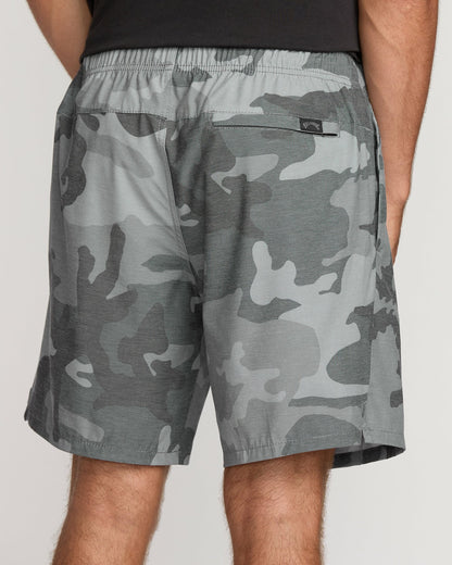 Billabong Crossfire Elastic Submersible 18" Hybrid Shorts - Black Camo