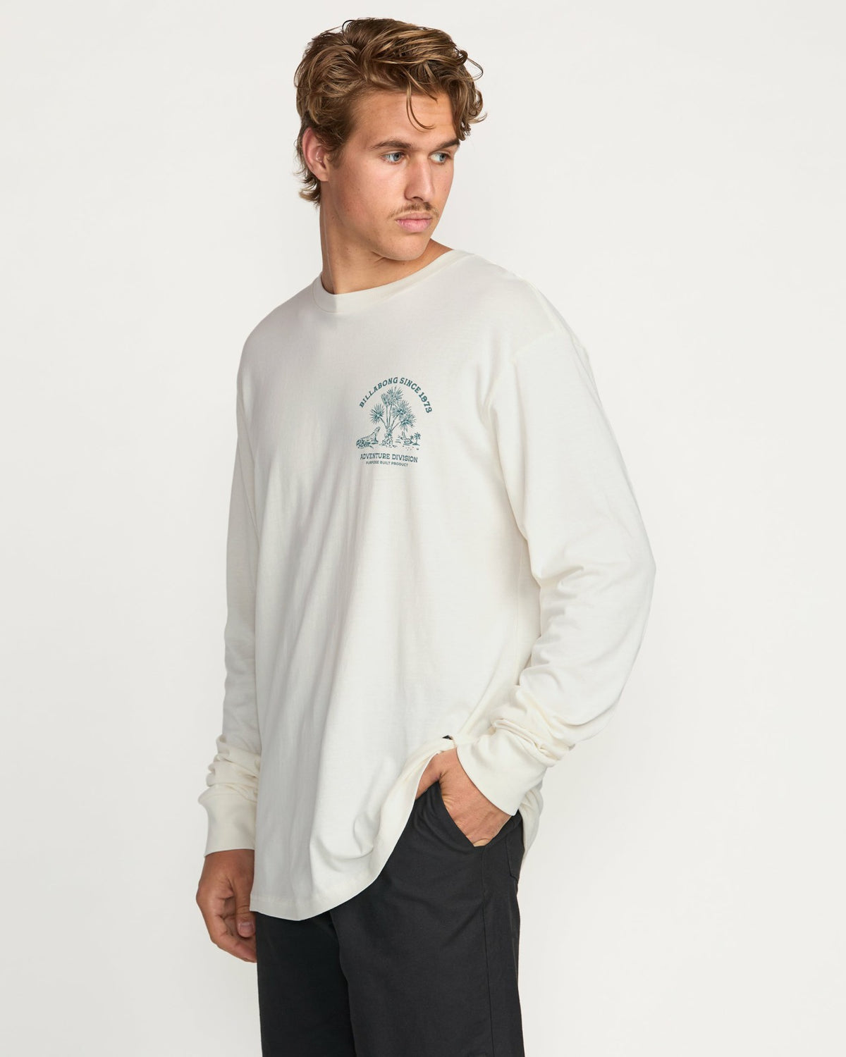 Billabong Dusty Road A/Div Long Sleeve Tee - Off White