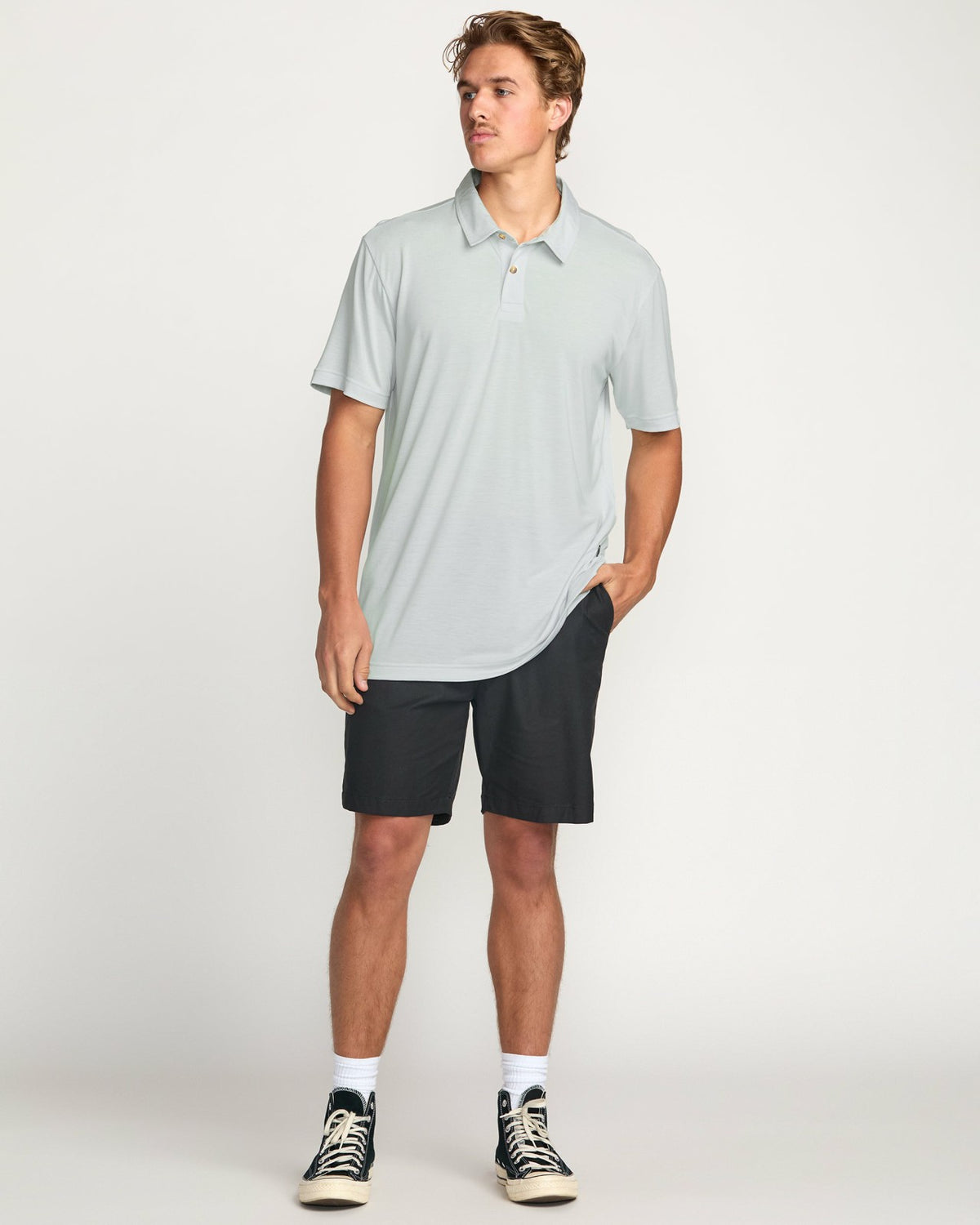 Billabong Eclipse Short Sleeve Polo Shirt - Ash Blue