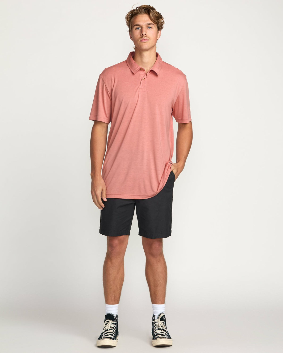 Billabong Eclipse Short Sleeve Polo Shirt - Dust Red