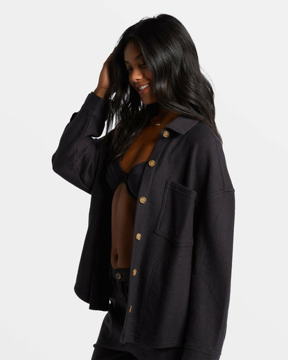 Billabong Everytime Oversized Shacket - Black Sands