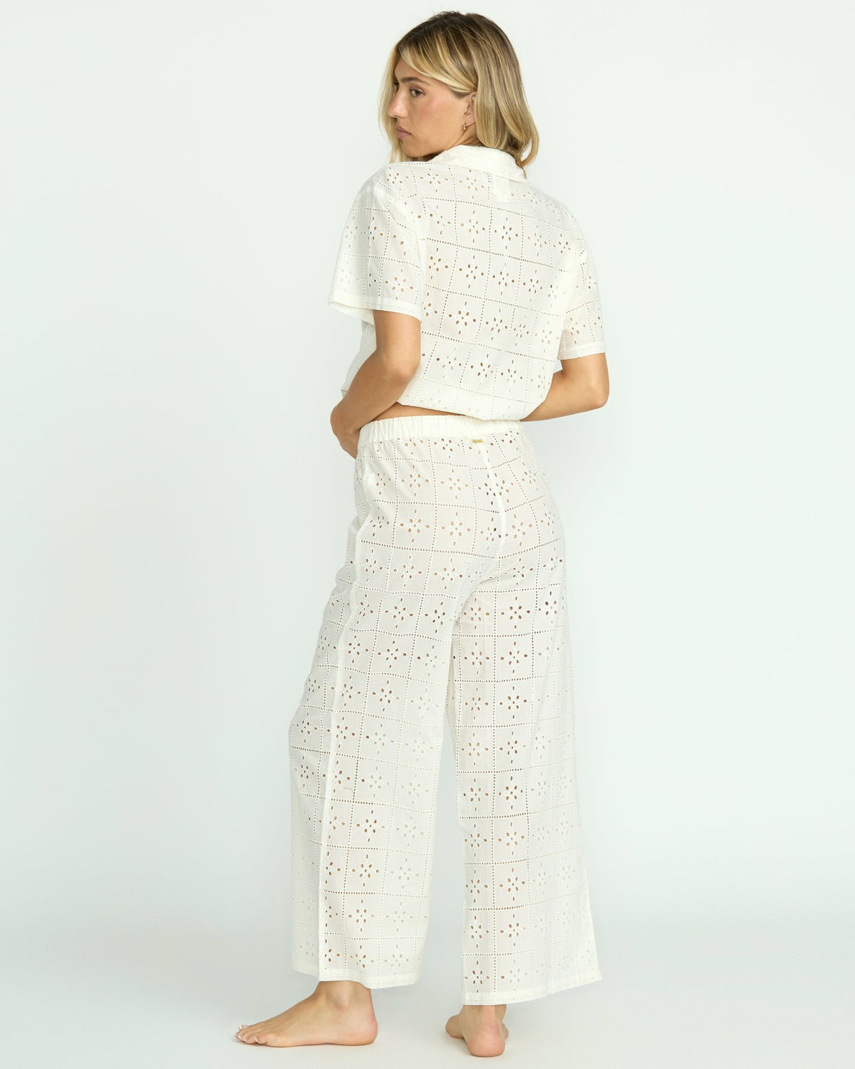 Billabong Eyelet Crush Beach Coverup Pants - Salt Crystal