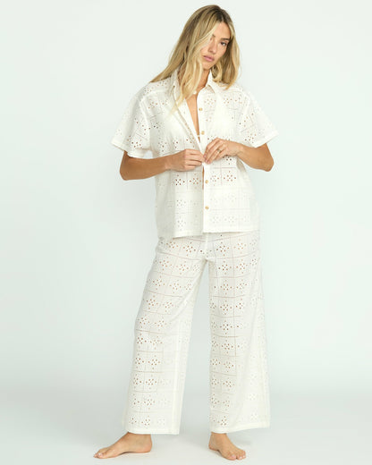 Billabong Eyelet Crush Beach Coverup Top - Salt Crystal