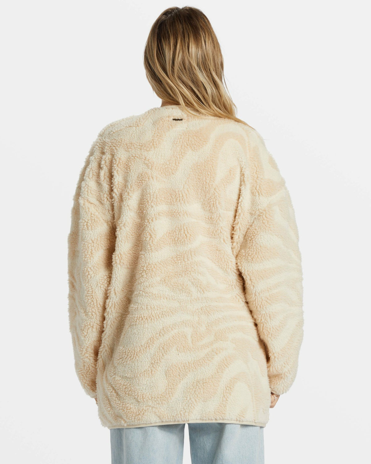 Billabong Fireside Cozy Buttoned Fleece Jacket - White Cap