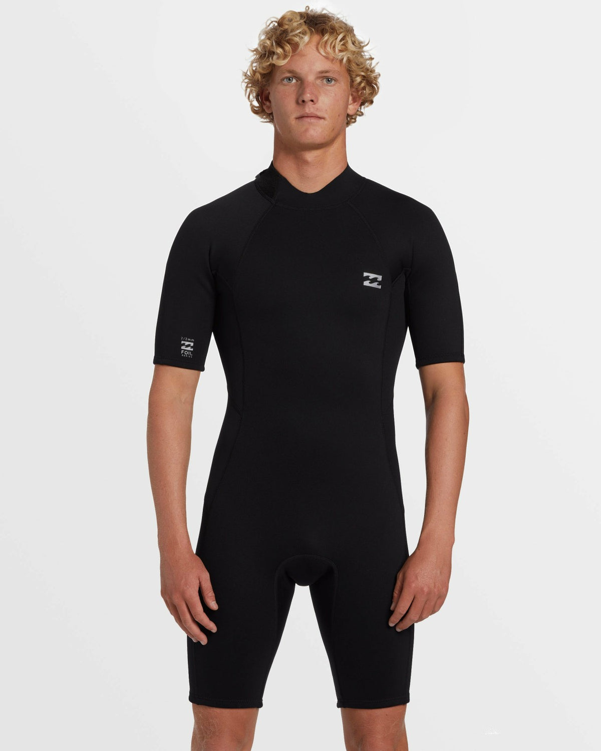 Billabong 2mm Foil Flatlock Back Zip Short Sleeve Springsuit - Black