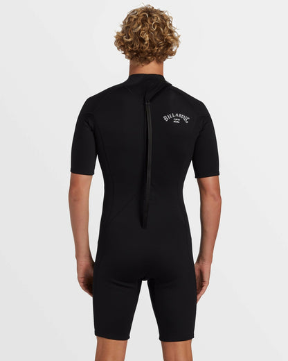 Billabong 2mm Foil Flatlock Back Zip Short Sleeve Springsuit - Black
