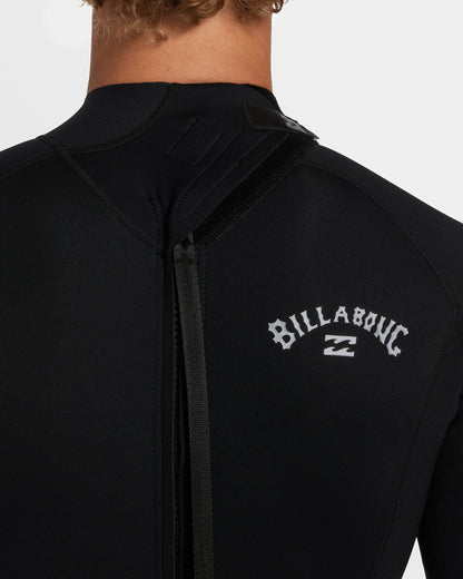 Billabong 2mm Foil Flatlock Back Zip Short Sleeve Springsuit - Black