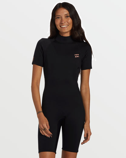 Billabong Foil Flatlock Short Sleeve Springsuit - Black