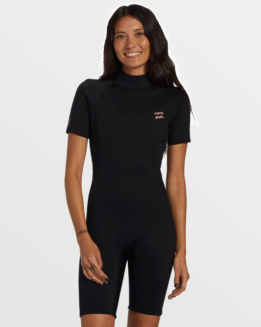 Billabong Foil Flatlock Short Sleeve Springsuit - Black