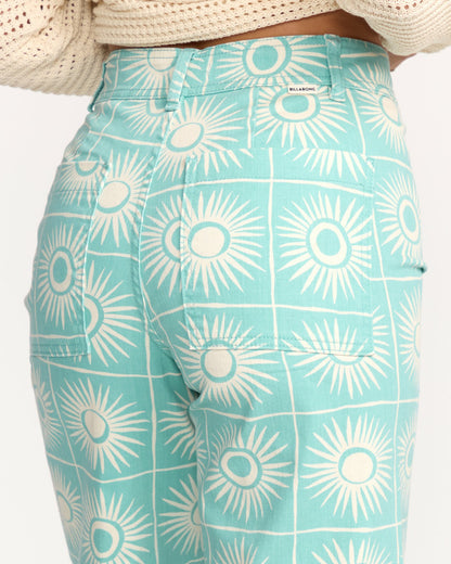 Billabong Free Fall Printed Twill Pants - Misty Blue