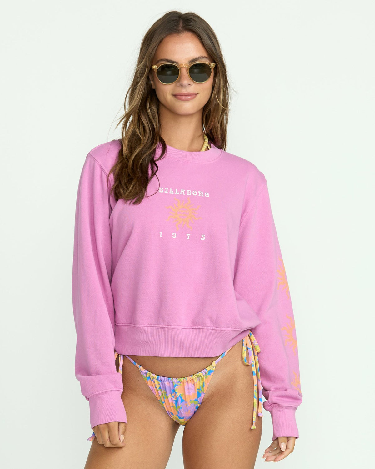 Billabong From Paradise Crewneck Sweatshirt - Bright Rose