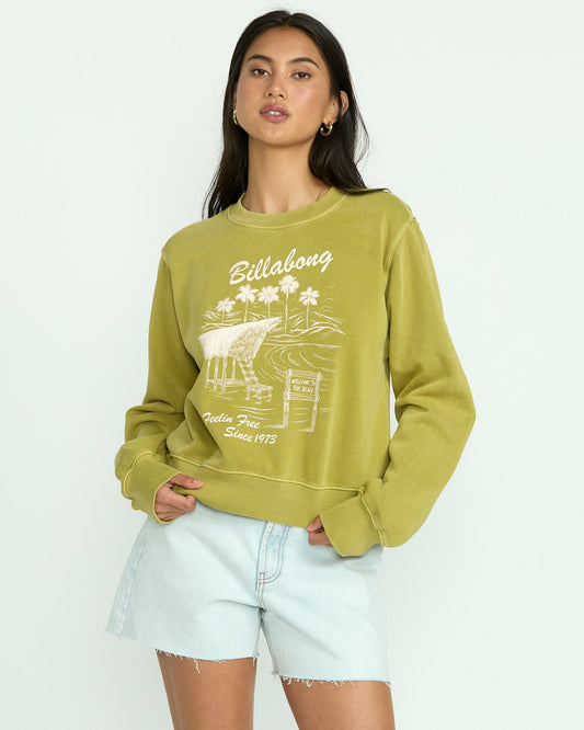 Billabong From Paradise Crewneck Sweatshirt - Sea Moss