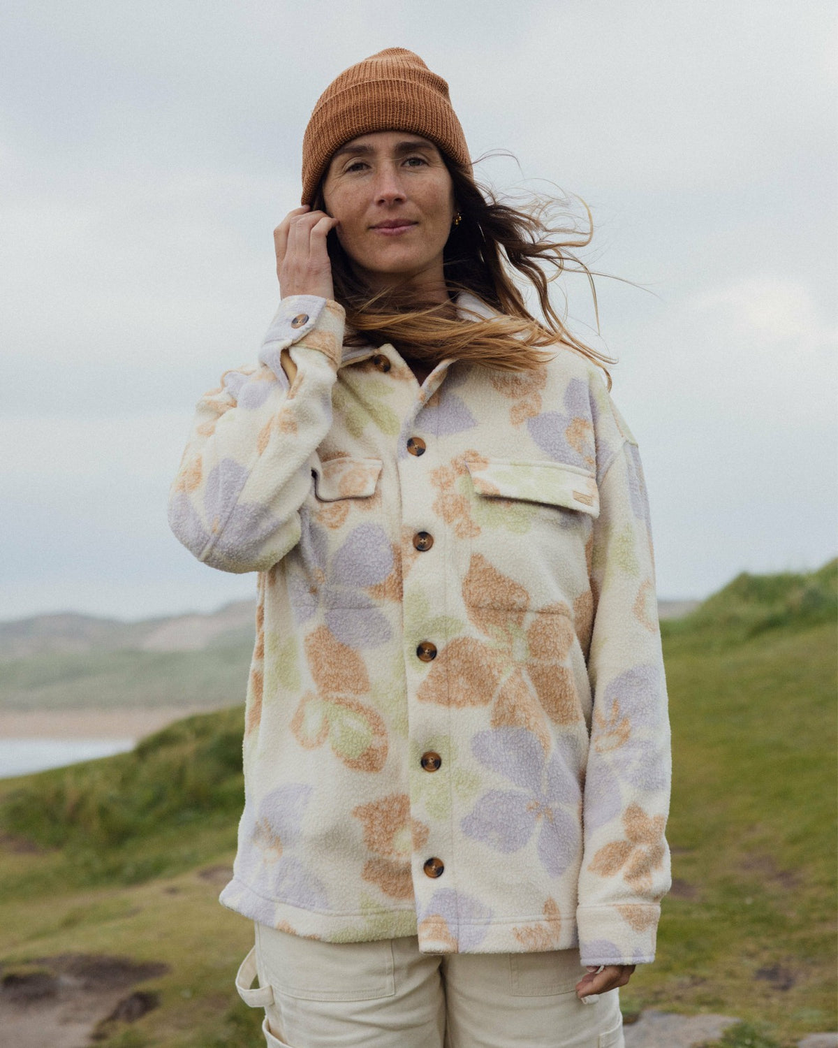 Billabong Happy Camper Shacket Button Sweater - Summer Rain