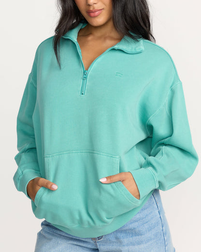 Billabong Hula Half Zip Sweatshirt - Blue Bird
