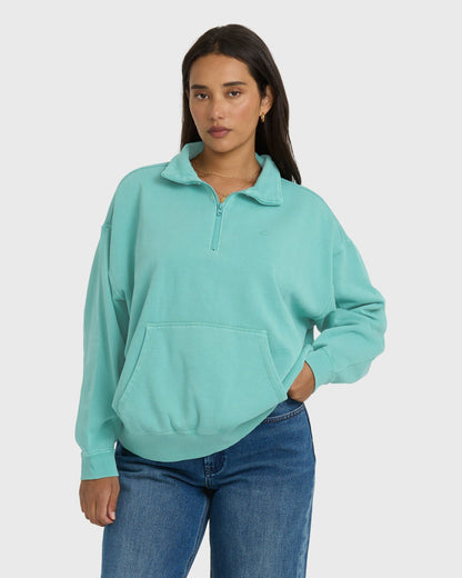 Billabong Hula Half Zip Sweatshirt - Blue Bird