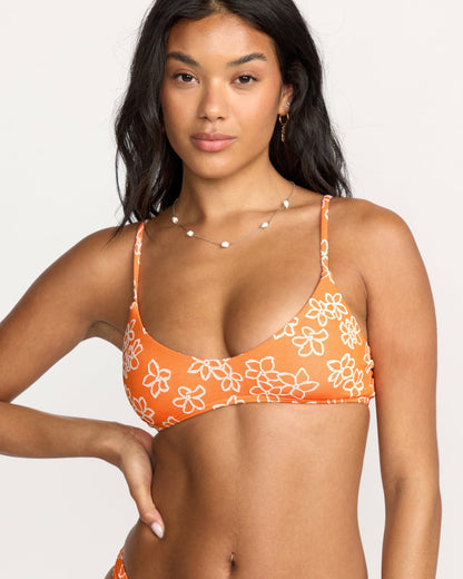 Billabong Josie Have It All V Bralette Bikini Top - Orange Pop