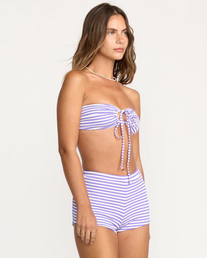 Billabong Josie Summer Hi Yarn Dyed Boyshort Bikini Bottom - Purple Punch