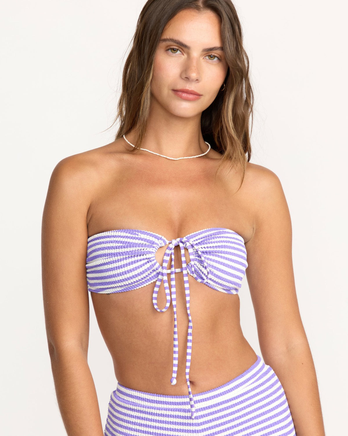 Billabong Josie Summer Hi Yarn Dyed Drew Bandeau Bikini Top - Purple Punch