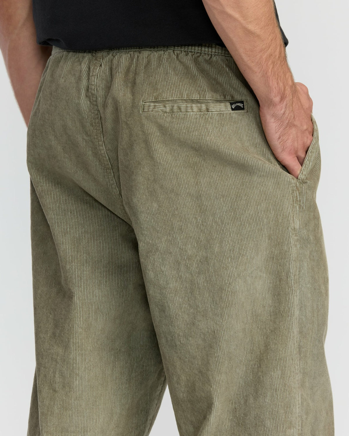 Billabong Larry Elastic Waist Corduroy Pants - Green Ash
