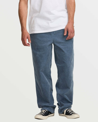 Billabong Larry Elastic Waist Corduroy Pants - Slate Blue