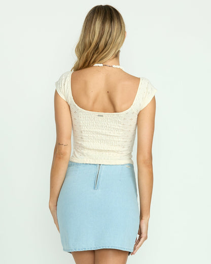Billabong Mia Tie-Front Top - Whitecap