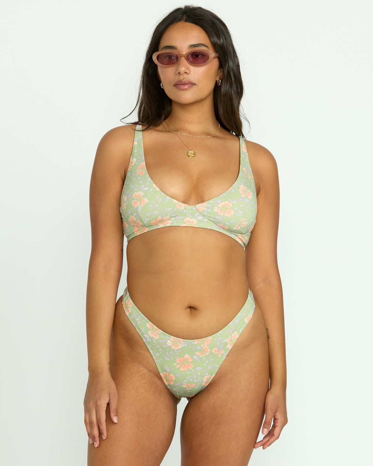 Billabong More To Sea Cami Plunge Bikini Top - Pistachio