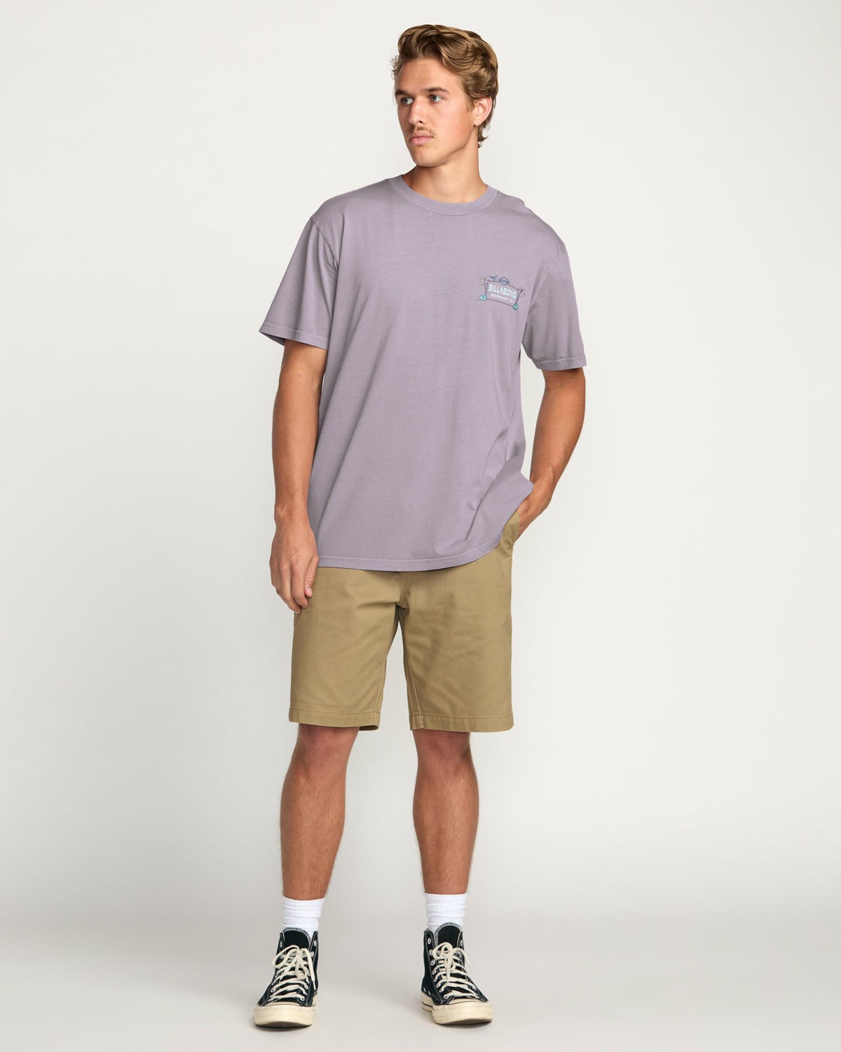 Billabong No Vacancy Premium Wave Wash Tee - Light Purple