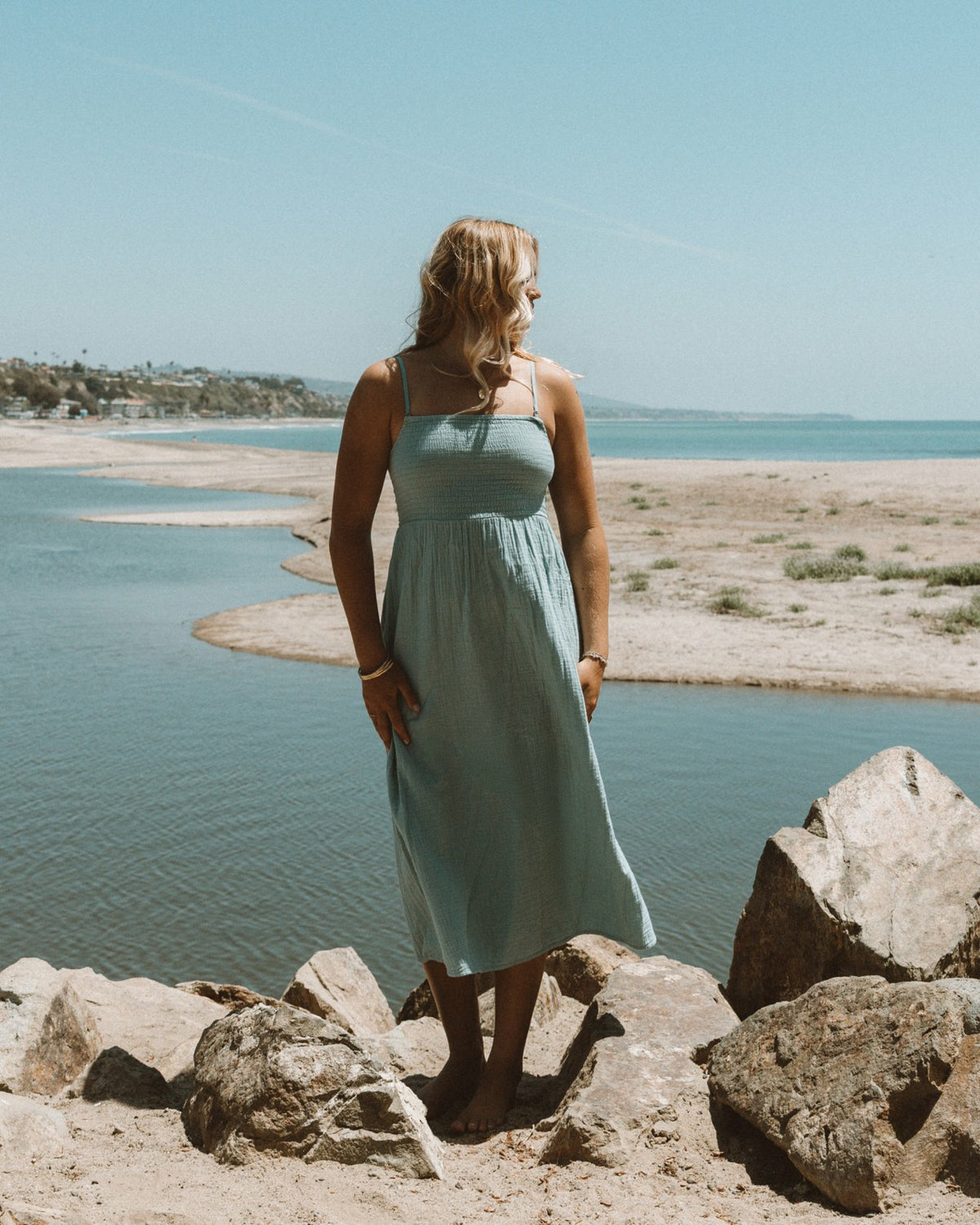 Billabong Off The Coast Dress - Blue Fog