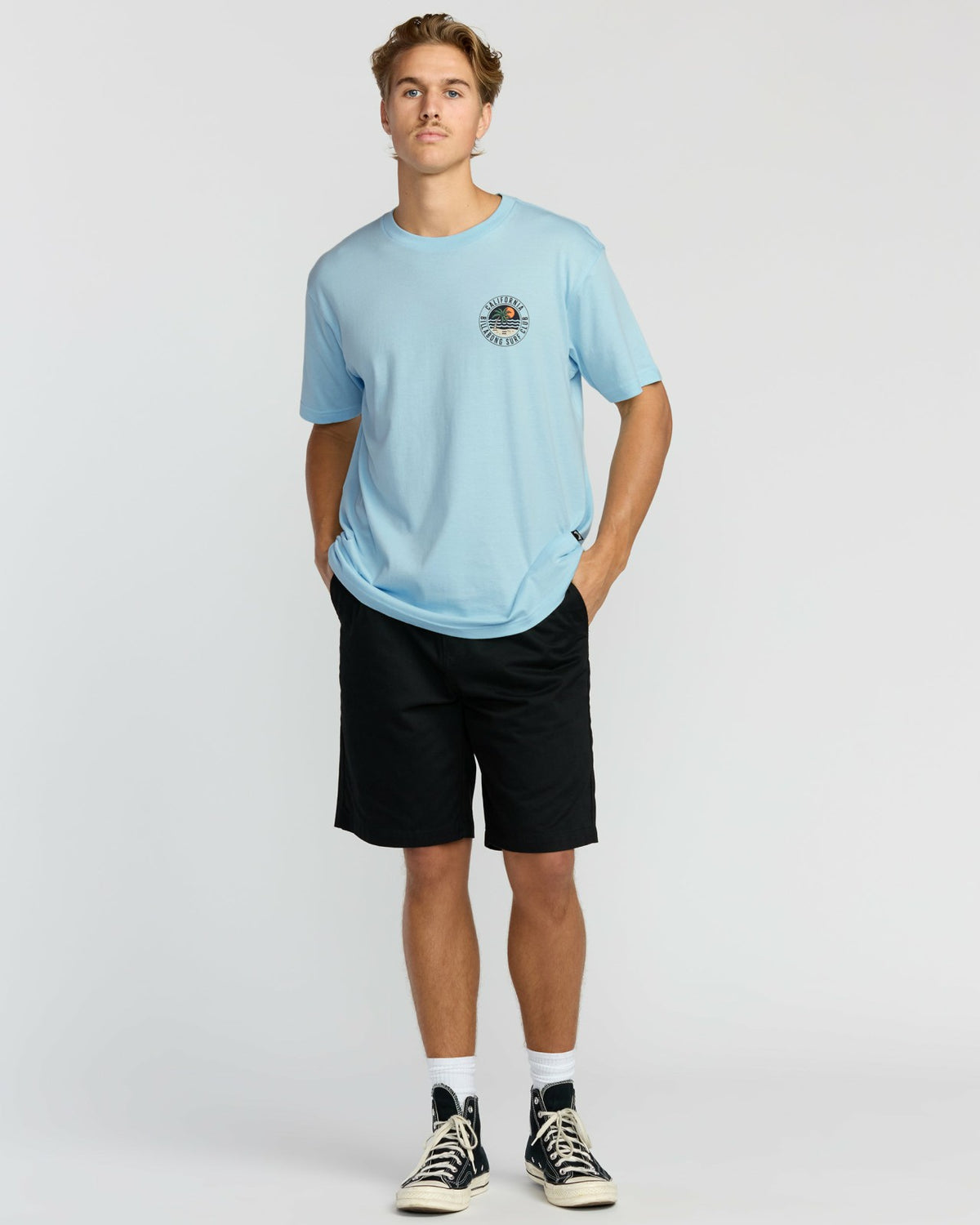 Billabong Palm Beach Ca Premium Short Sleeve T-Shirt - Coastal Blue