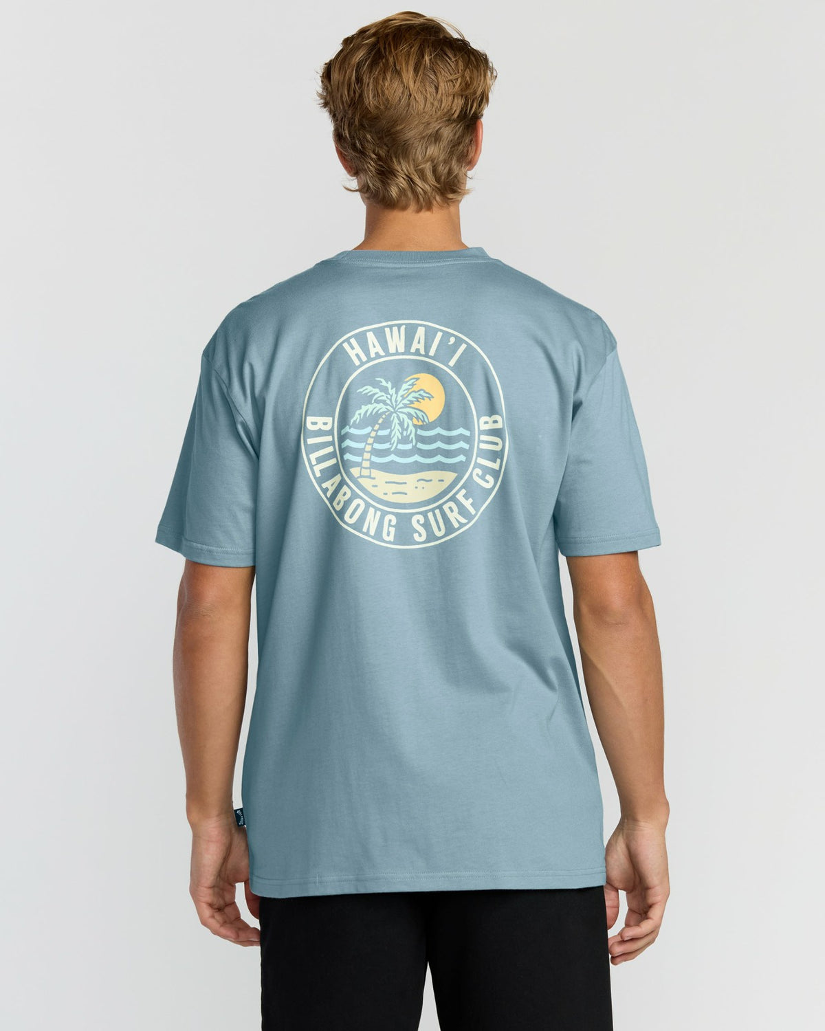 Billabong Palm Beach Hi Premium Short Sleeve T-Shirt - Washed Blue